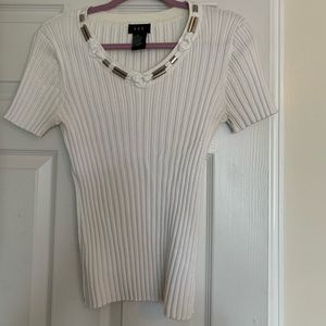 Fitted White Sweater